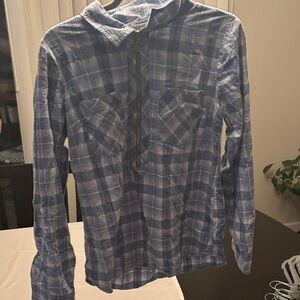 Tommy Hilfiger Navy Plaid Zip-Up Jacket